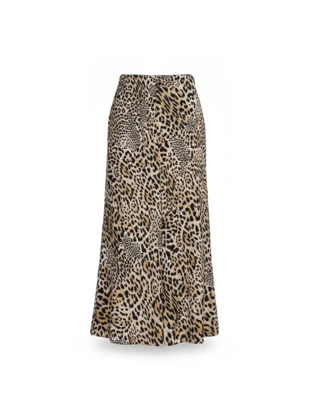 Zara Womens Animal Print Maxi Skirt Leopard Pattern Neutral Colors Sz XS